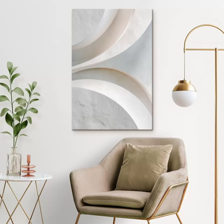 Paveikslėlis Dekoratyvinė plokštė su tūrinėmis architektūrinėmis formomis ant šviesaus fono s48191