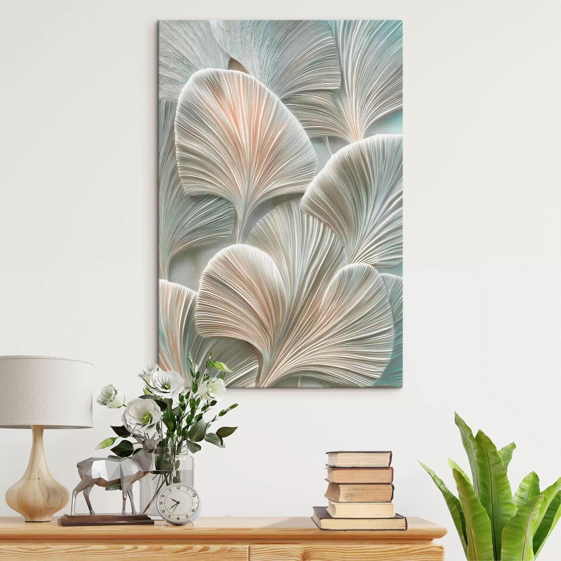 Paveikslėlis Meninė iliustracija su reljefiniais lapais, atlikta šiuolaikiniu bareljefo stiliumi s48210