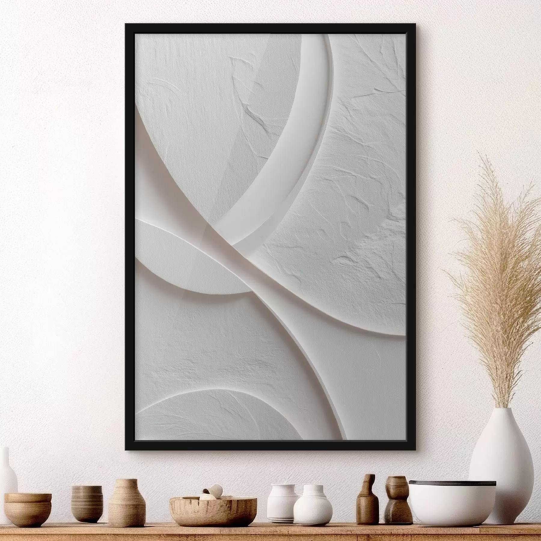 Fototapetai Dekoratyvinė plokštė su švelniomis linijomis ir akmens tekstūra ant šviesaus fono f48192