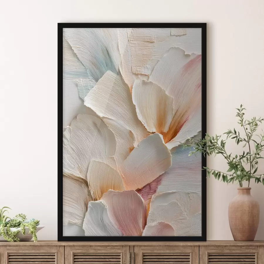 Fototapetai Abstrakti gėlių kompozicija šviesiomis spalvomis, nutapyta aliejaus tapybos stiliumi f48204