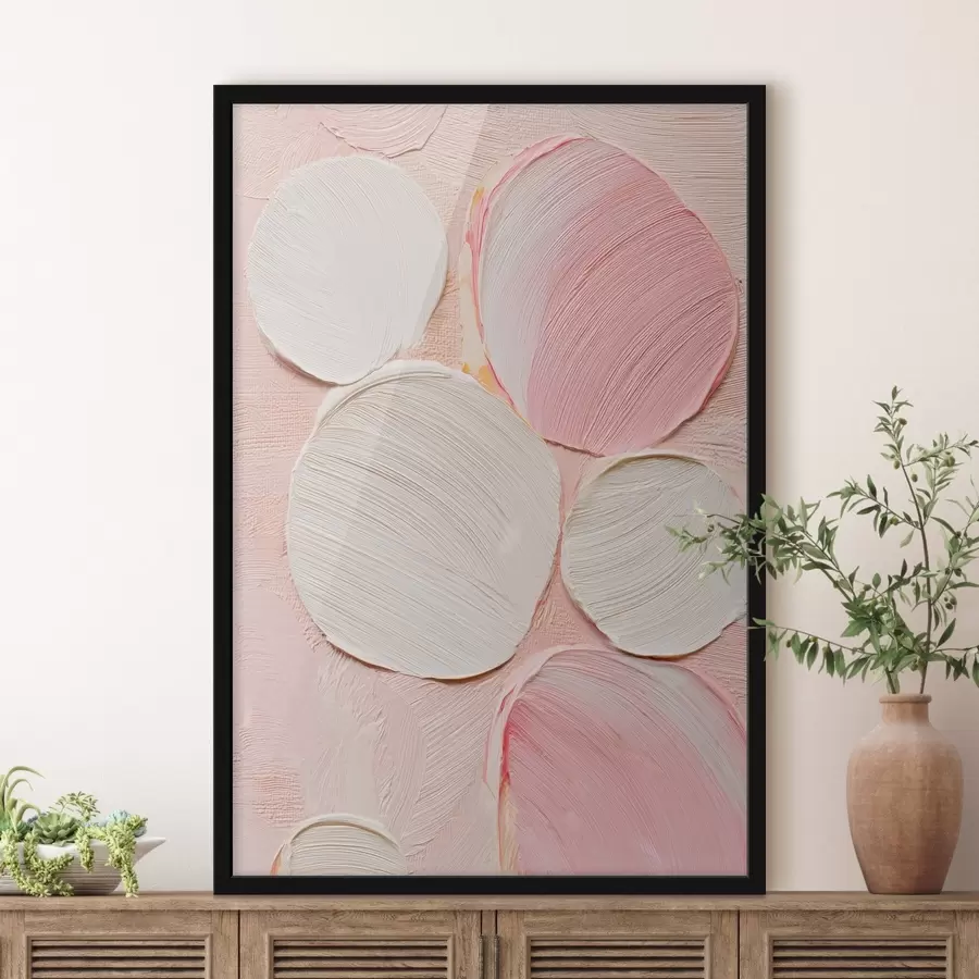 Fototapetai Dekoratyvinė plokštė su tūriniais apskritais potėpiais pastelinės spalvų paletės tonais f48208