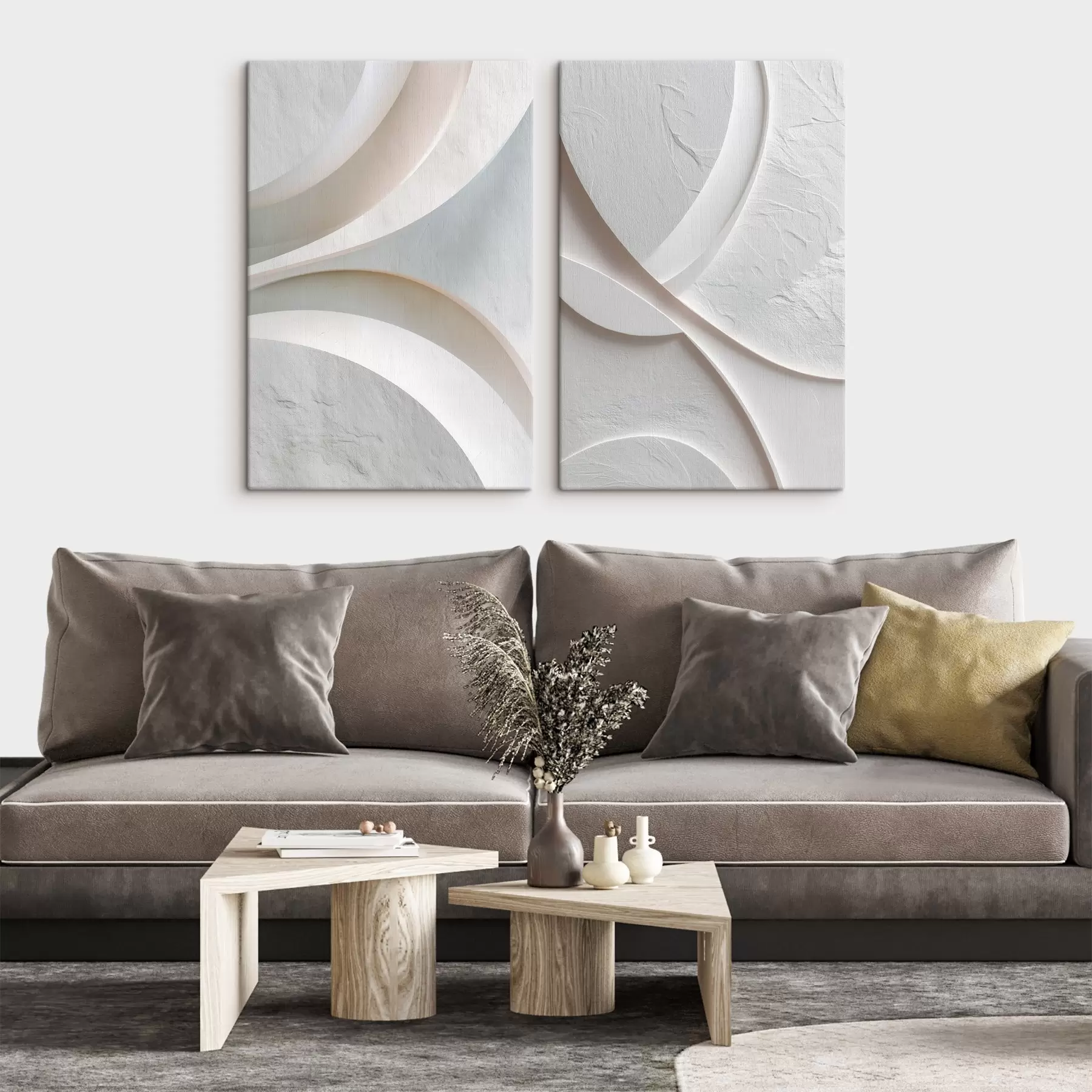 Paveikslėlis Abstrakti kompozicija su švelniomis linijomis ir akmens tekstūra šiuolaikinio bareljefo stiliumi m30136