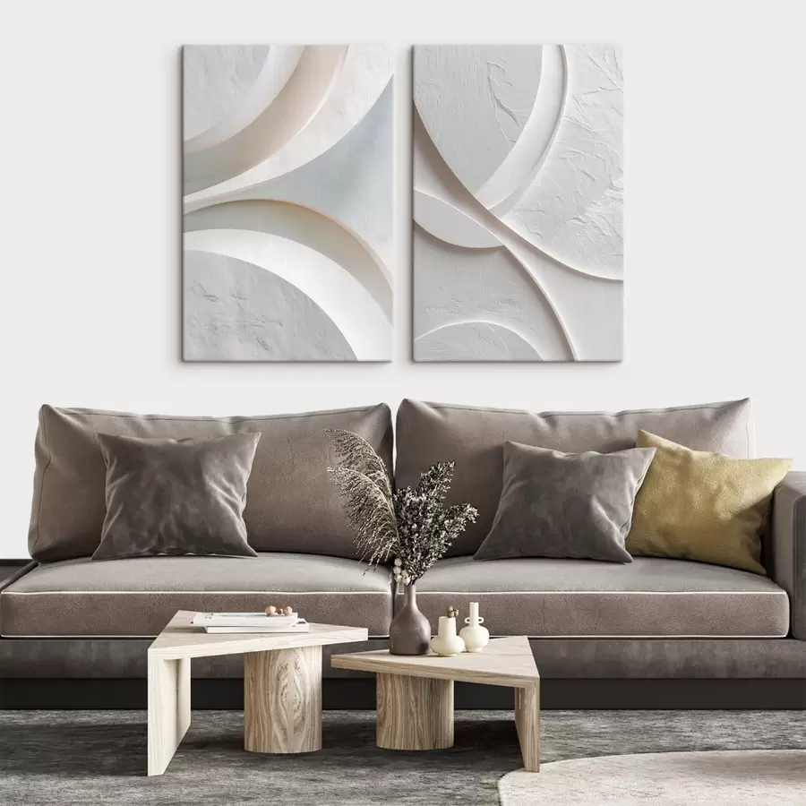 Paveikslėlis Abstrakti kompozicija su švelniomis linijomis ir akmens tekstūra šiuolaikinio bareljefo stiliumi m30136