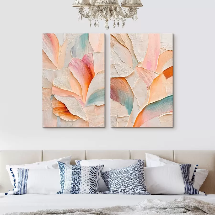 Paveikslėlis Dekoratyviniai žiedlapiai su tūriniais potėpiais šiuolaikinio meno stiliumi m30139