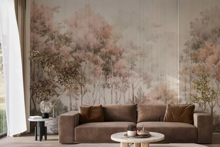 Fototapetai Žaliuojantis miškas ir linijos w05442v2