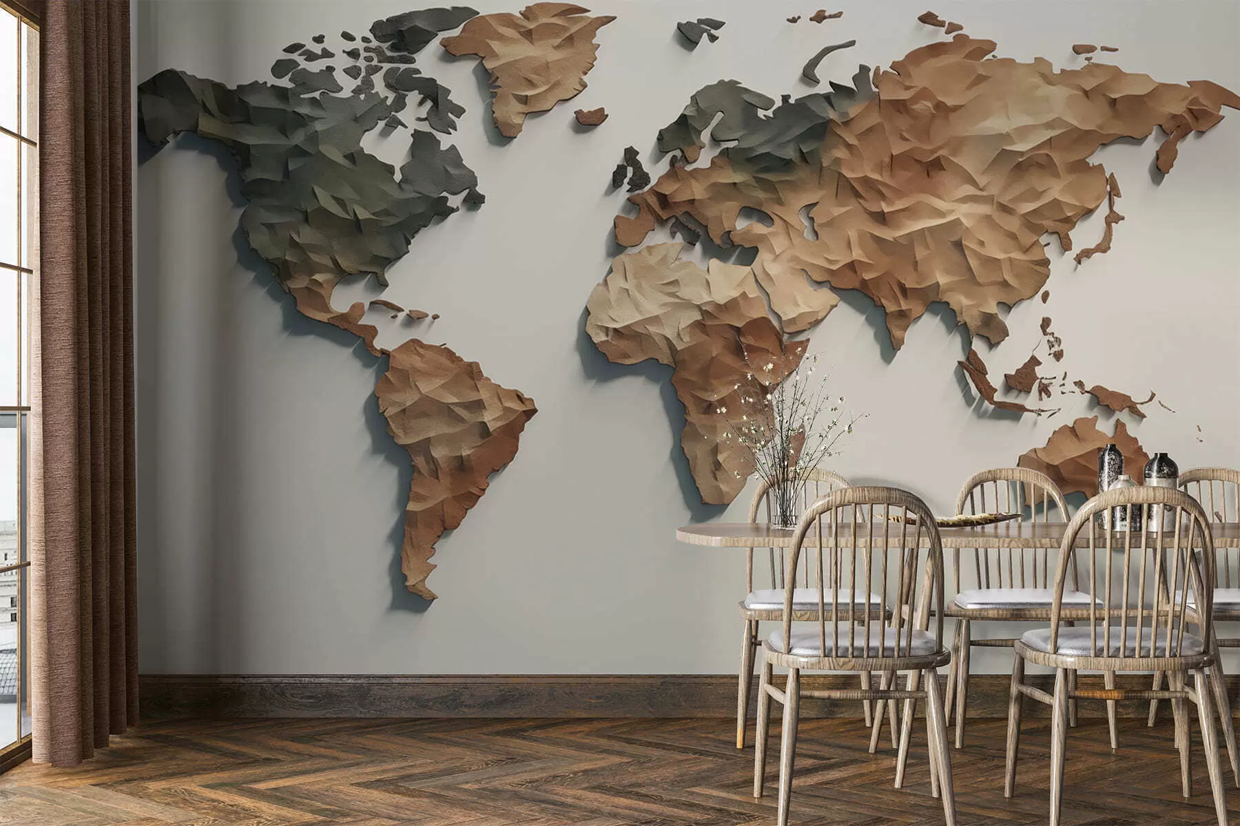 Fototapetai Abstraktaus pasaulio žemėlapis c00011