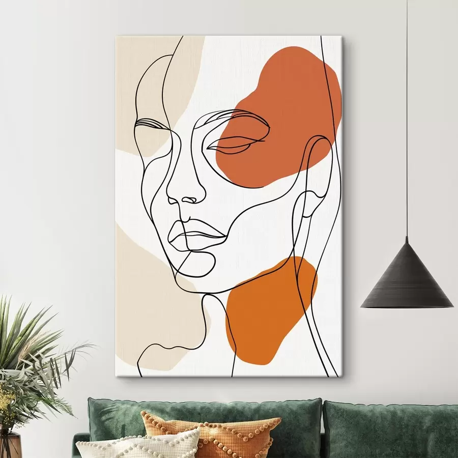 Paveikslėlis Abstrakčios veidų formos, linijinis piešinys s48569