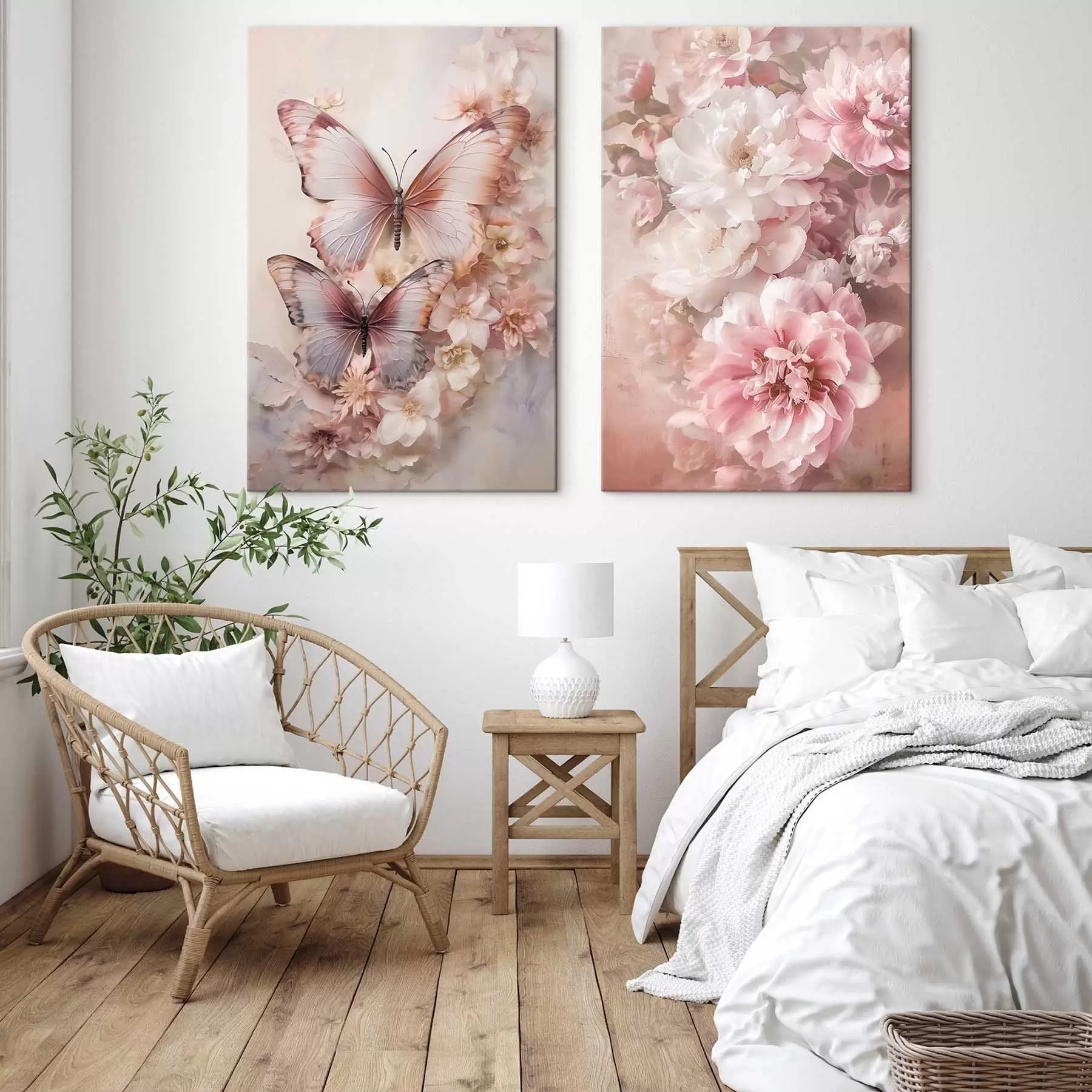 Paveikslėlis Rožinės gėlės, romantiškas stilius m30268