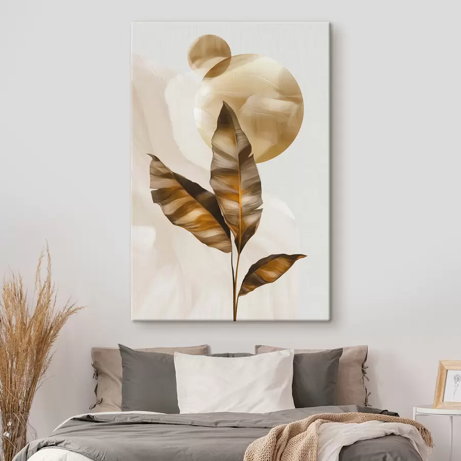 Fototapetai Abstrakti lapų ir apskritimų kompozicija s48614