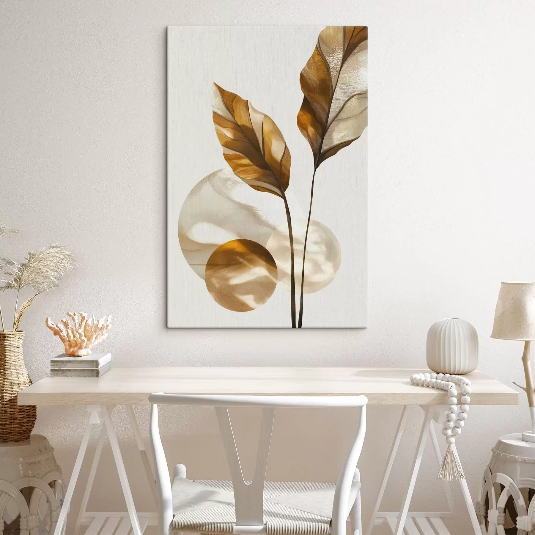 Paveikslėlis Abstrakti lapų ir apskritimų kompozicija s48615