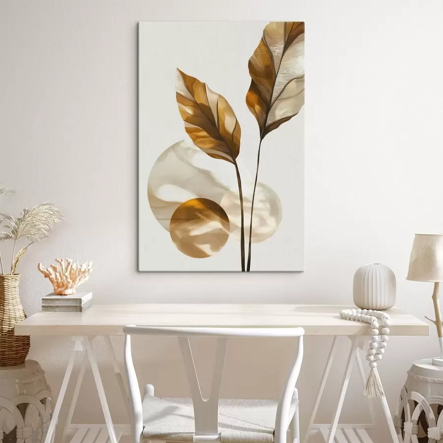 Fototapetai Abstrakti lapų ir apskritimų kompozicija s48615