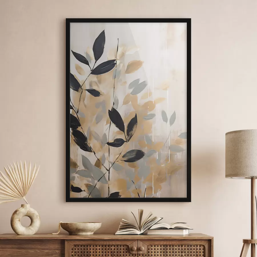 Fototapetai Abstrakcija su lapų šakele f48608