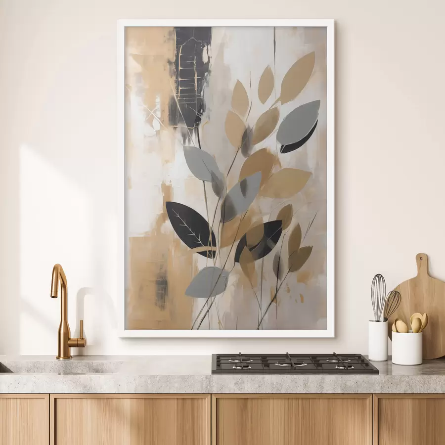 Fototapetai Abstrakcija su lapų šakele f48609