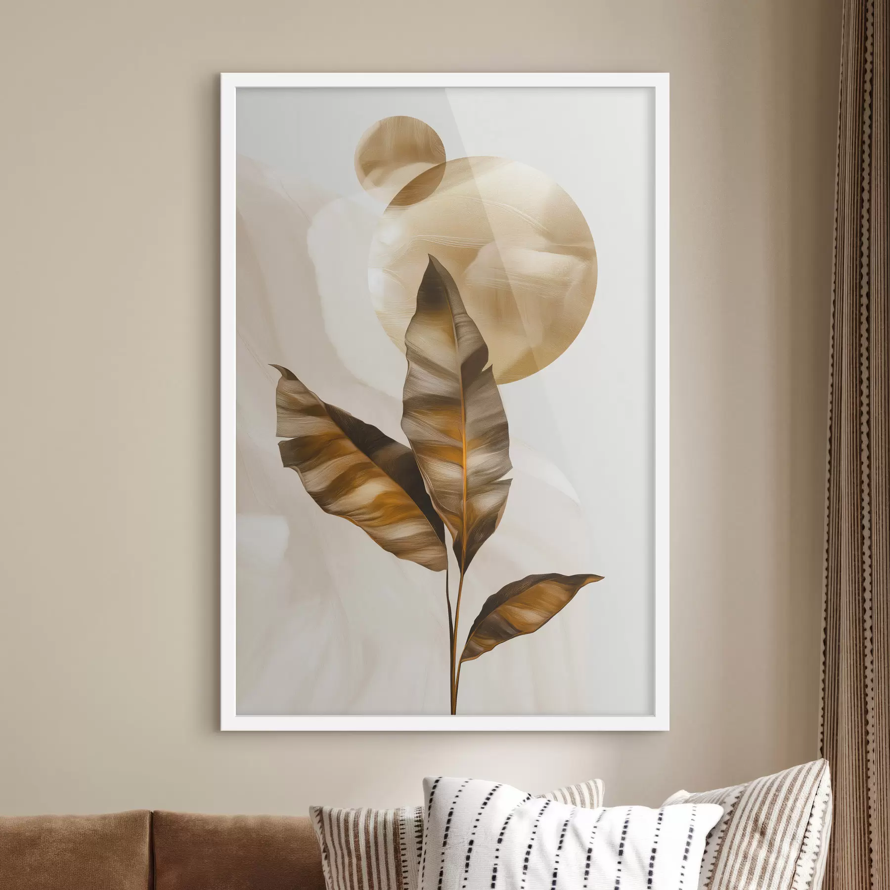 Fototapetai Abstrakti lapų ir apskritimų kompozicija f48614