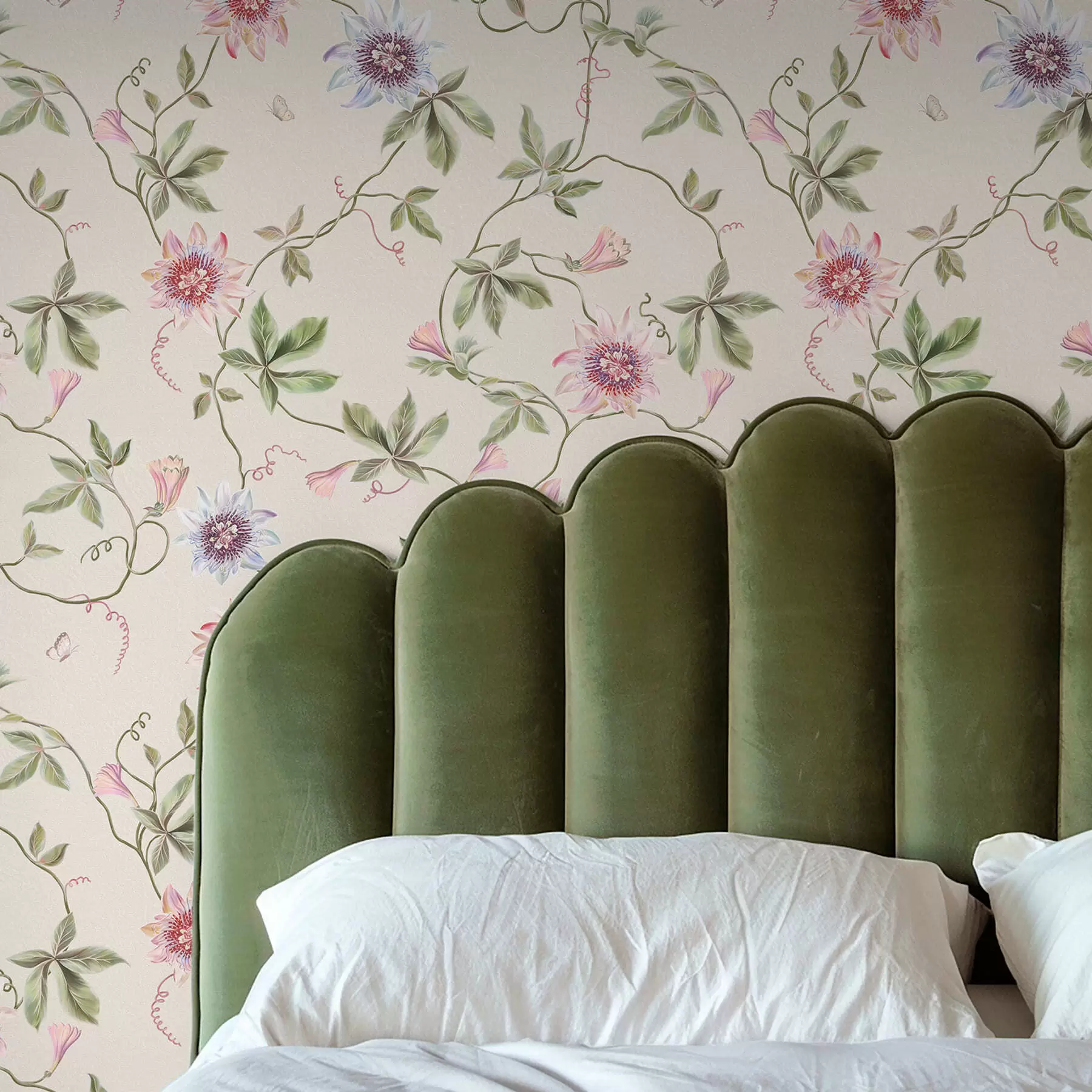 Fototapetai Raštas su egzotiškais gėlių ir vijoklių motyvais a01131