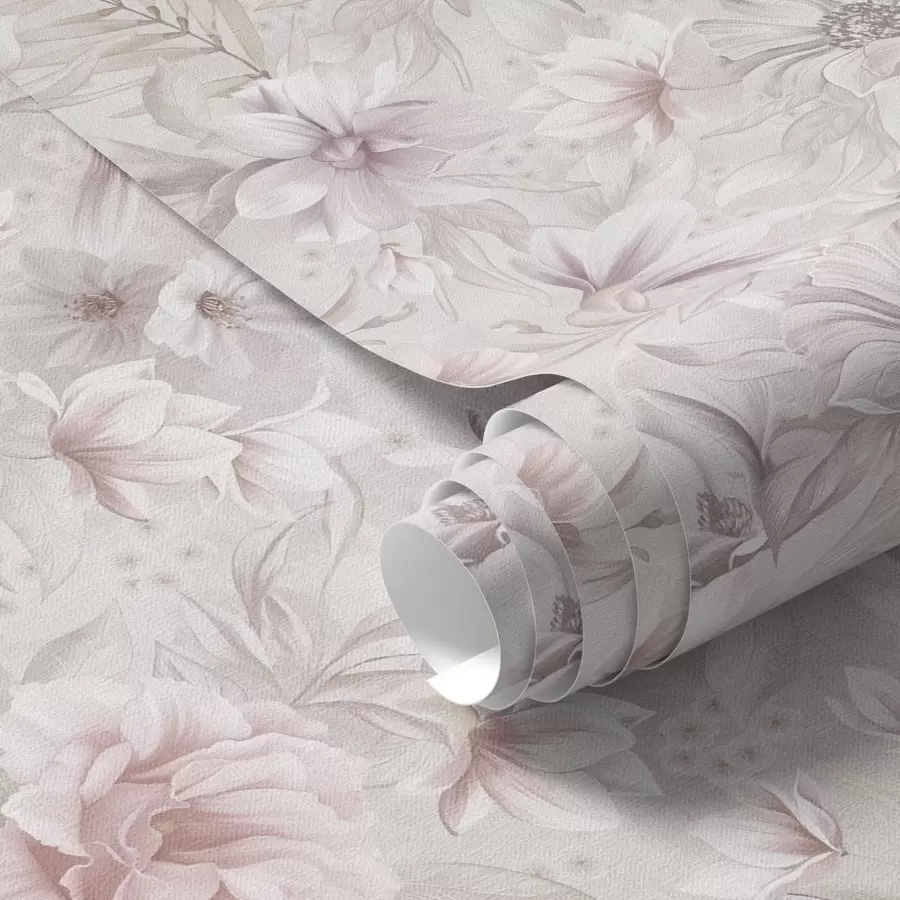 Fototapetai Šviesos raštas su dideliais, subtiliais žiedais a01133