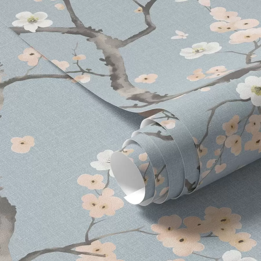 Fototapetai Žydinčios šakos mėlyname fone a01155