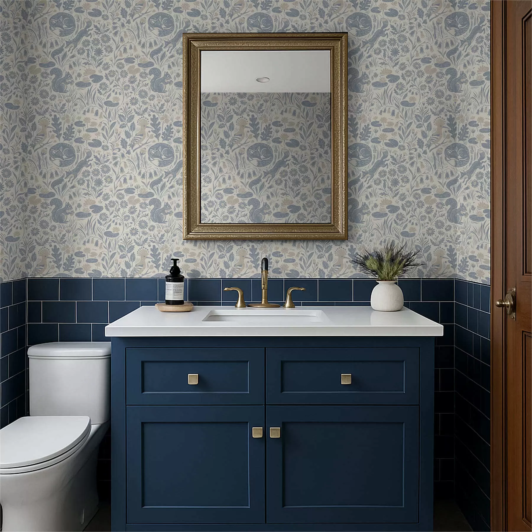 Fototapetai Dekoratyvinis raštas su miško gyvūnais a01158