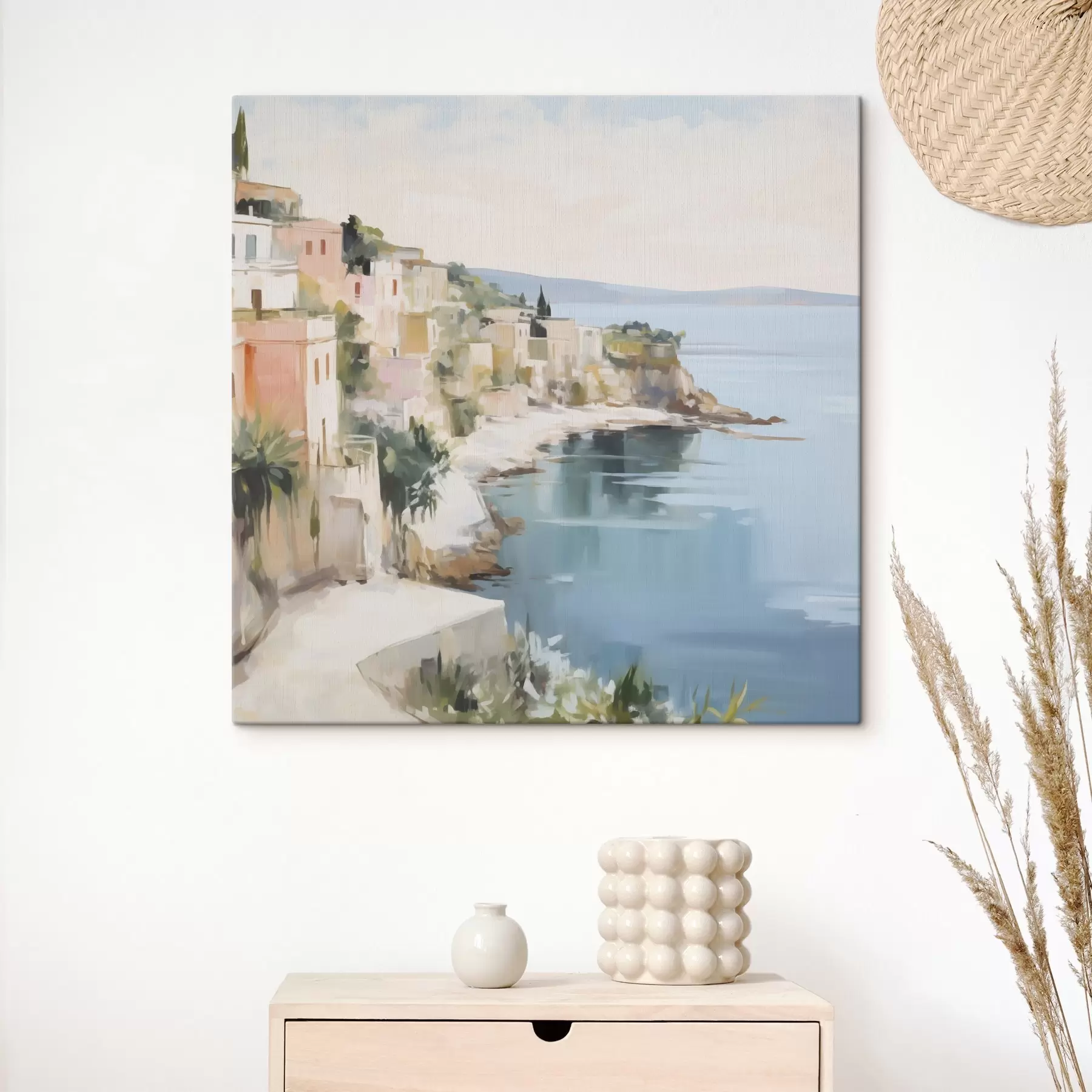 Paveikslėlis Pajūrio miestelio peizažas, tapybos imitacija s48675