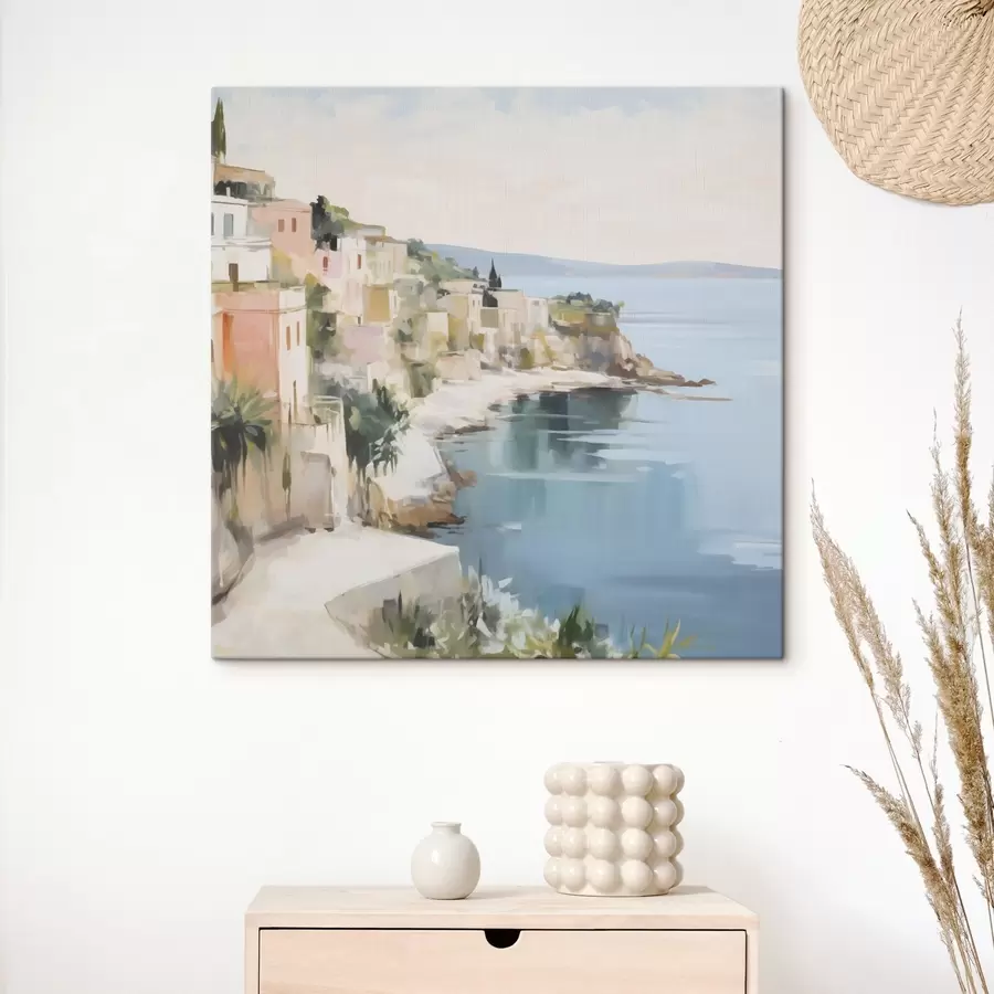 Paveikslėlis Pajūrio miestelio peizažas, tapybos imitacija s48675