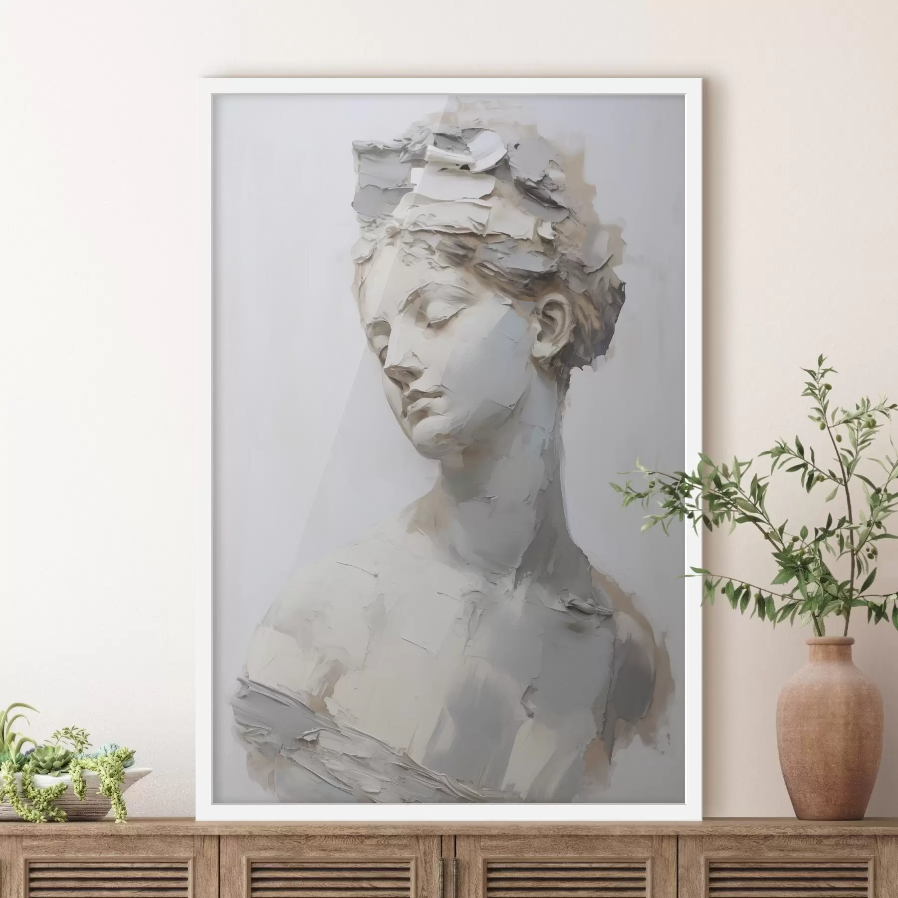 Fototapetai Antikinis moters biustas, tapybos imitacija f48670