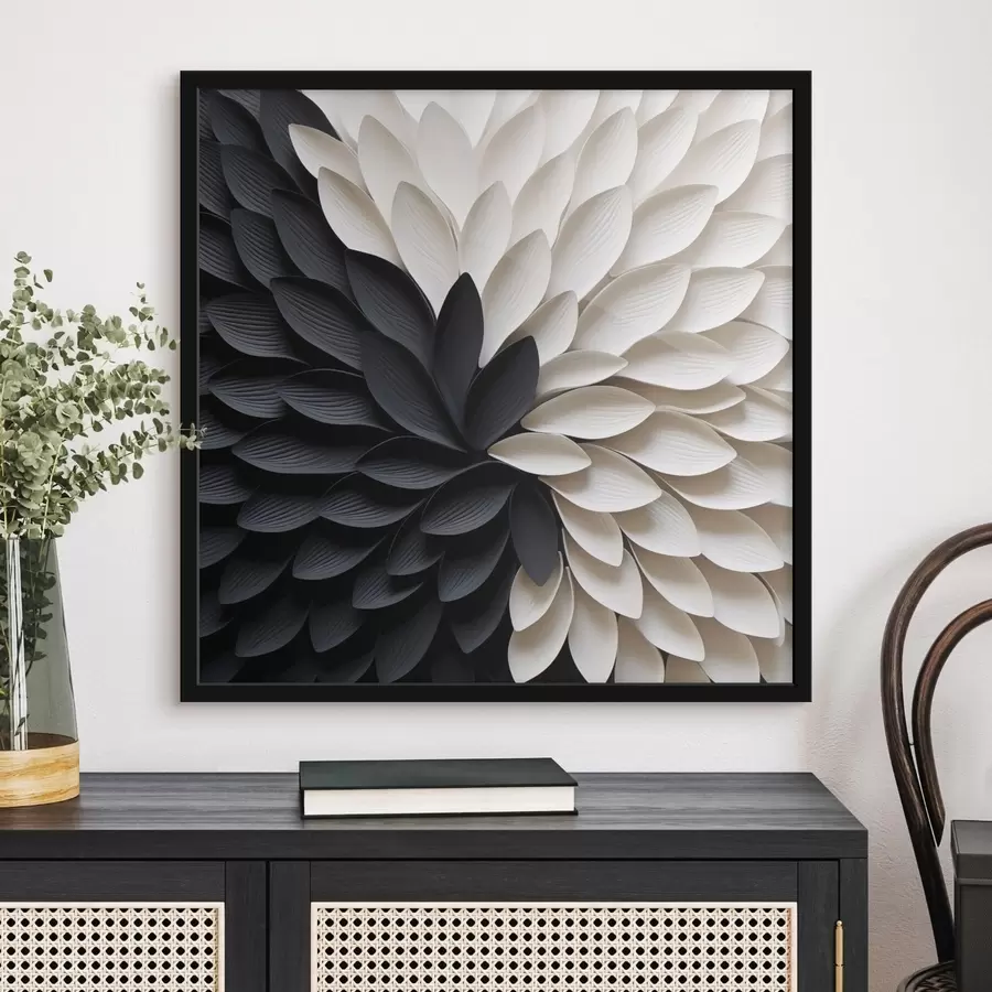 Fototapetai Kontrastingi šviesūs ir tamsūs žiedlapiai, sudarantys gėlės formą f48604