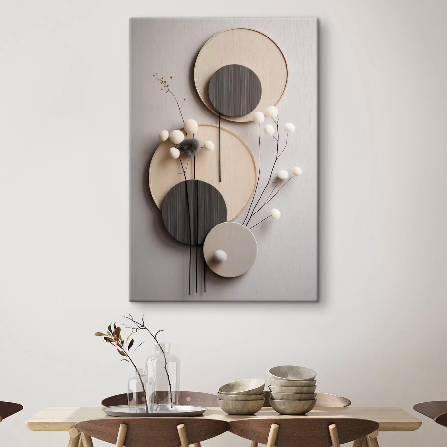 Paveikslėlis Apvalios plokštės su sausomis šakelėmis ir minkštais kamuoliukais s48601