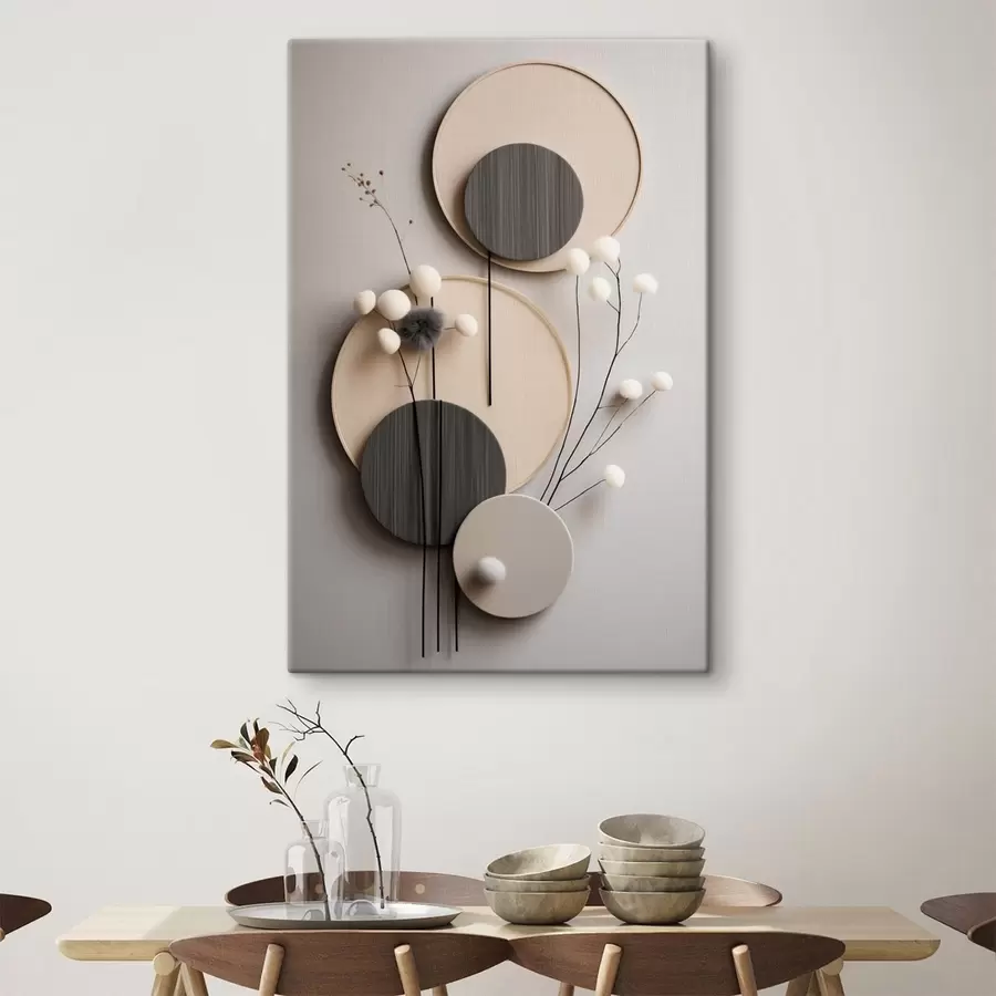 Paveikslėlis Apvalios plokštės su sausomis šakelėmis ir minkštais kamuoliukais s48601