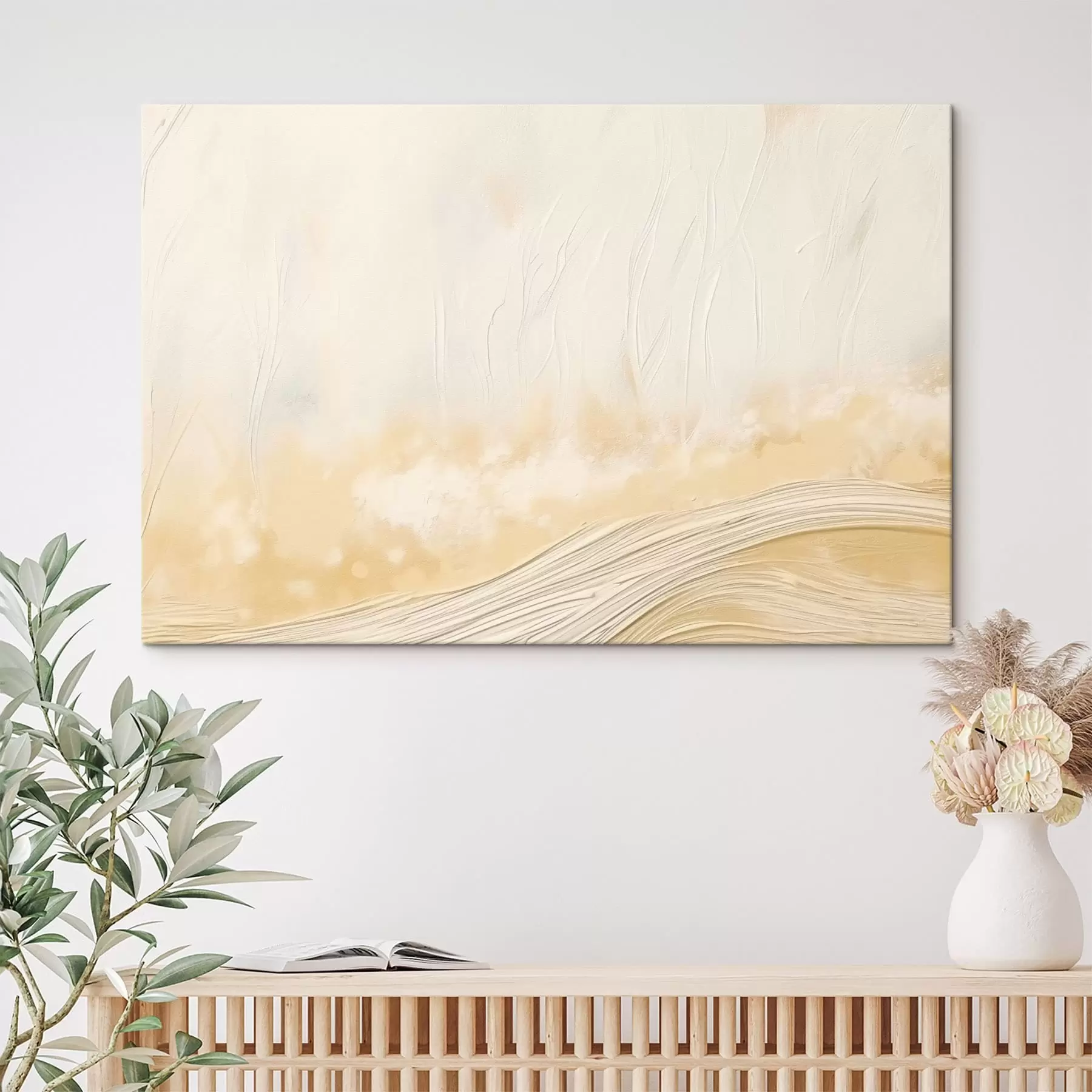 Paveikslėlis Abstraktus peizažas su švelniomis bangomis ir šviesiomis spalvomis s48617