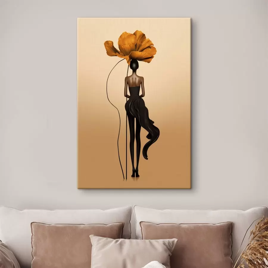 Paveikslėlis Stilizuota figūra su didele gėle vietoj galvos s48618