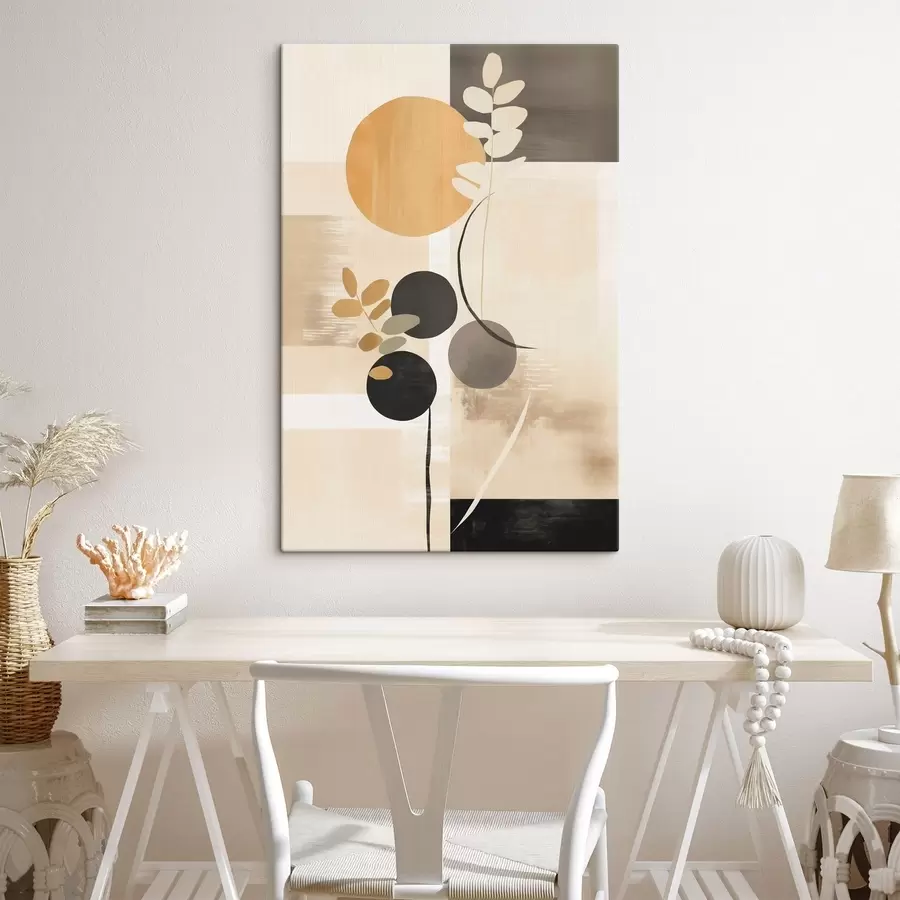 Paveikslėlis Abstrakcija su lapais ir apskritimais s48612