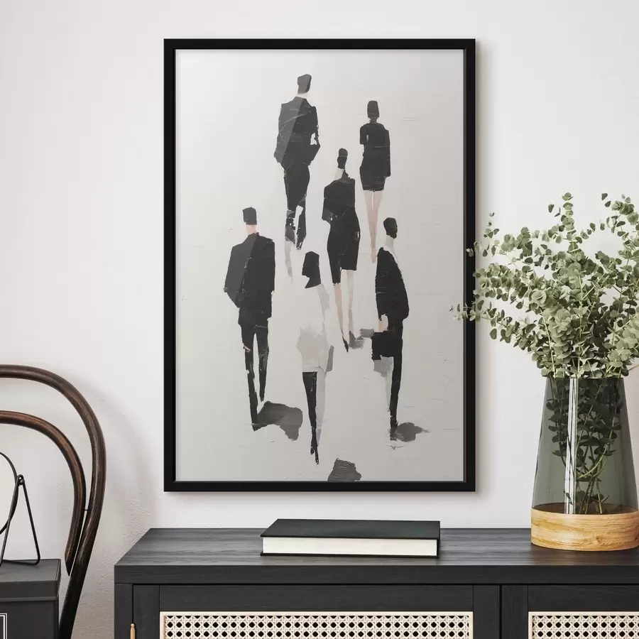 Fototapetai Abstrakcija su žmonių siluetais f48667