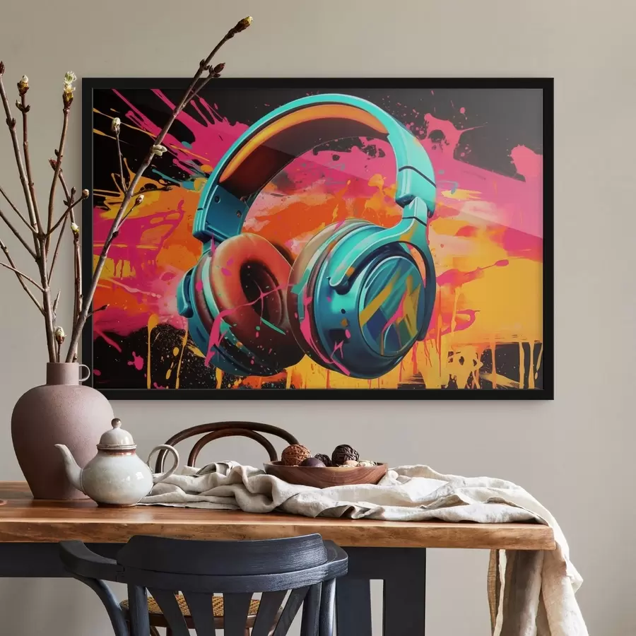 Fototapetai Ryškių spalvų ausinės f48720