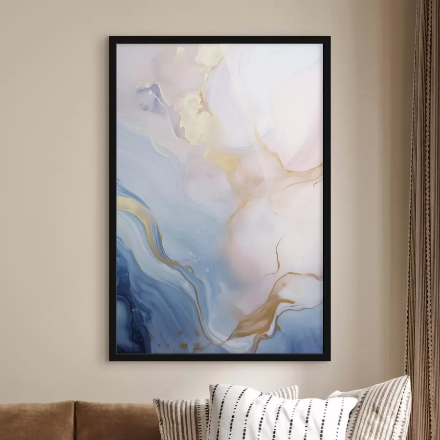 Fototapetai Abstraktaus stiliaus tekstūrinis tapybos kūrinys su sūkuriais rožinės ir mėlynos spalvų raštais f48730