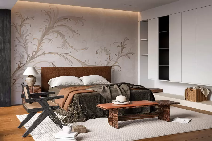 Fototapetai Retro dekoracijos ant grunge stiliaus sienos w05490