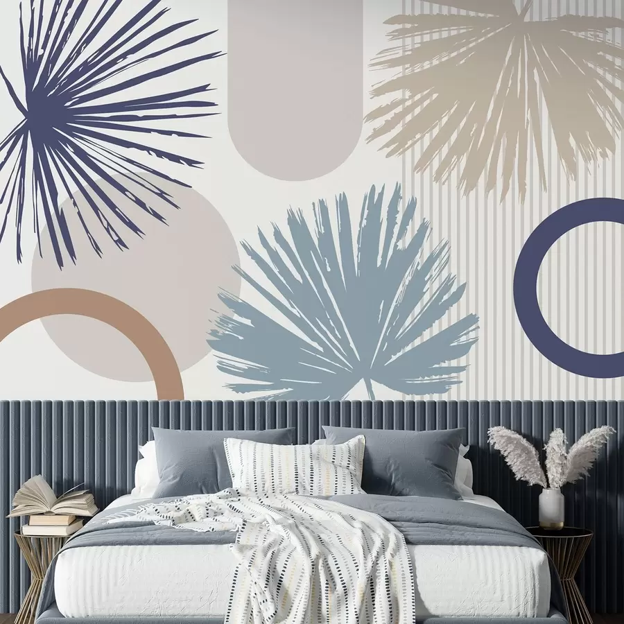 Fototapetai Abstrakcija su augalų ir geometriniais siluetais w05505v1