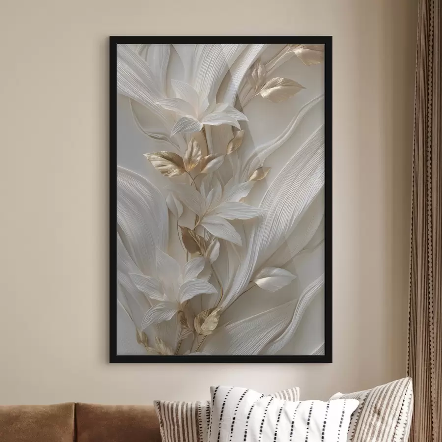 Fototapetai puikus trimatės lapo, tekstūrų ir gėlių atvaizdas f48788