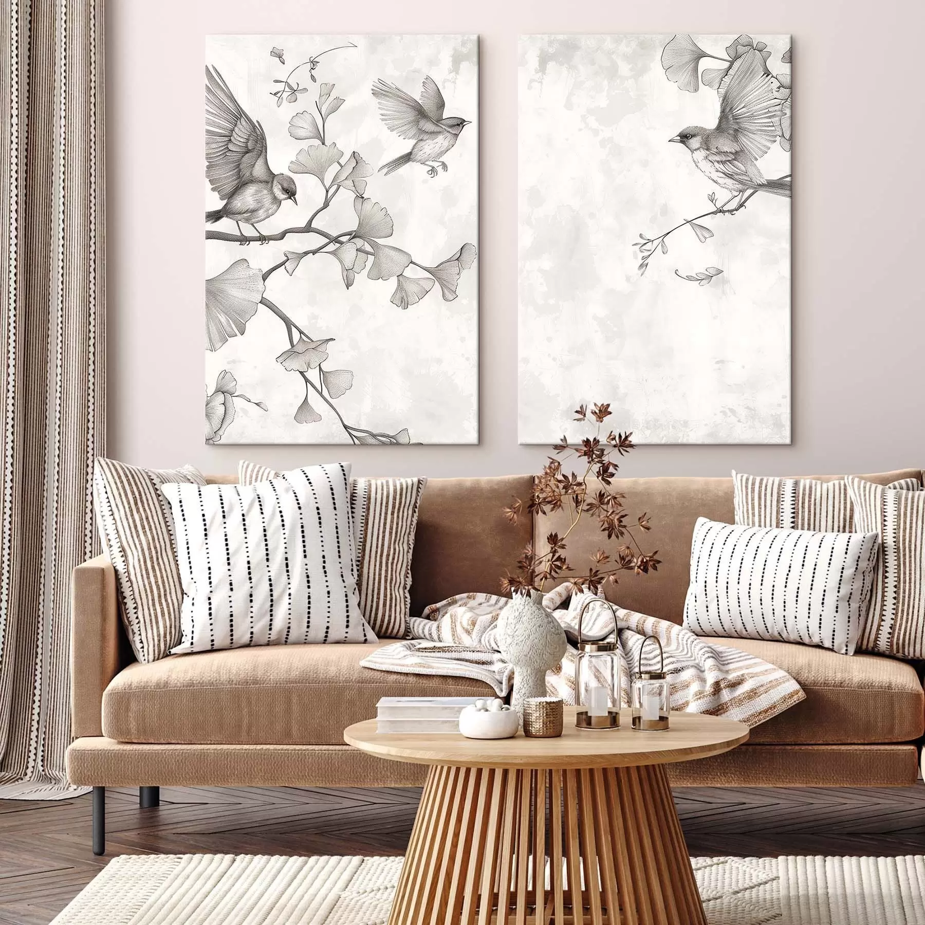 Paveikslėlis Paukščiai ant ginkgo šakų m30380