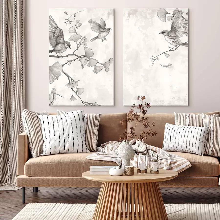 Paveikslėlis Paukščiai ant ginkgo šakų m30380