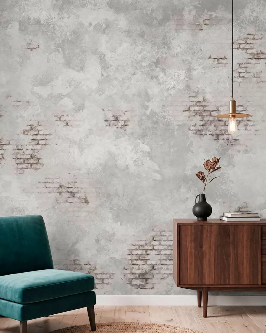 Fototapetai Grunge stiliaus tinkavimo tekstūra su matomais plytų fragmentais w05161