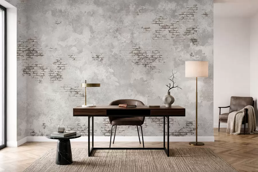 Fototapetai Grunge stiliaus tinkavimo tekstūra su matomais plytų fragmentais w05161