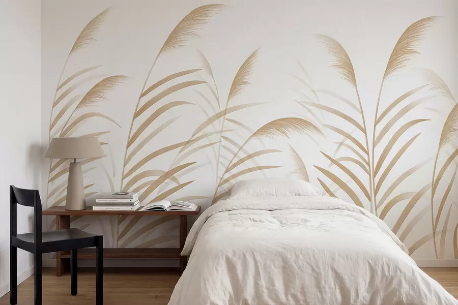 Fototapetai Minimalistinės žolės šviesiai smėlio spalvos atspalviais w05432v1