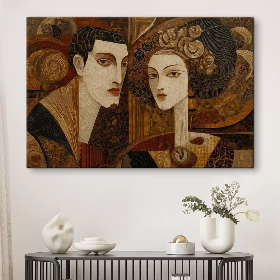 Paveikslėlis Mozaikos stiliaus pora, abstraktus portretas s48933