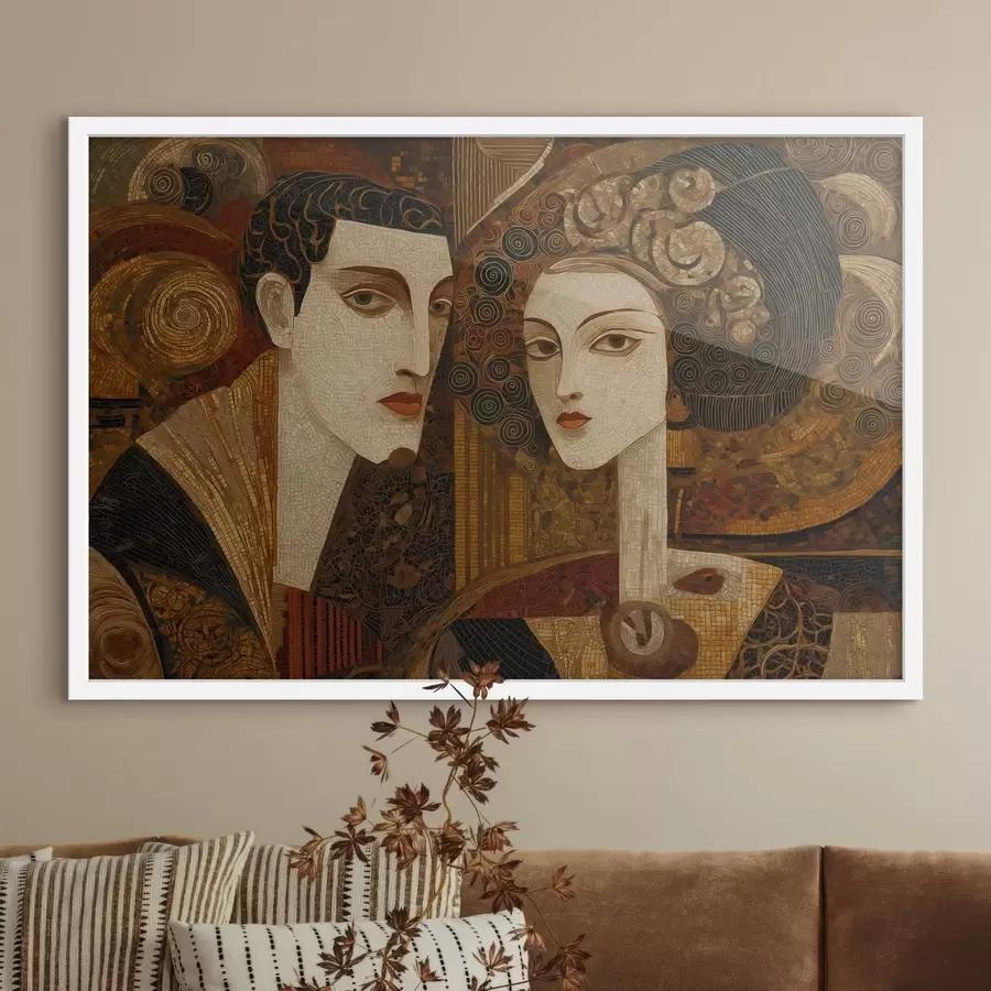 Fototapetai Mozaikos stiliaus pora, abstraktus portretas f48933