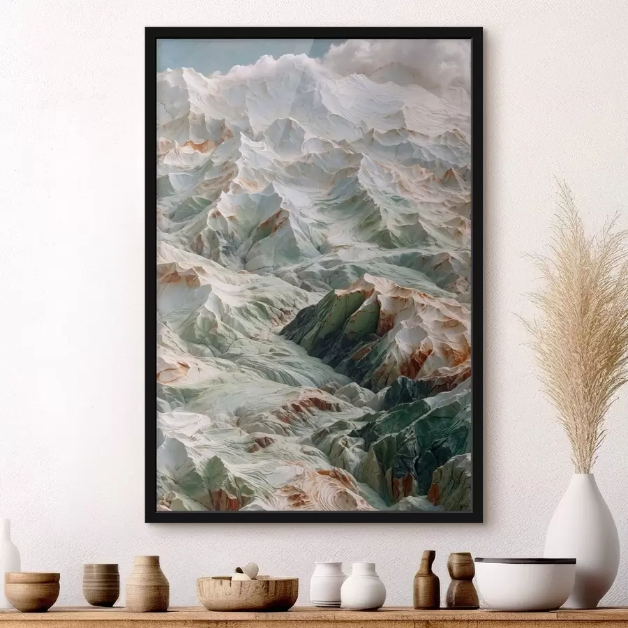 Fototapetai Abstraktus kalnų reljefas šviesiomis spalvomis f48828