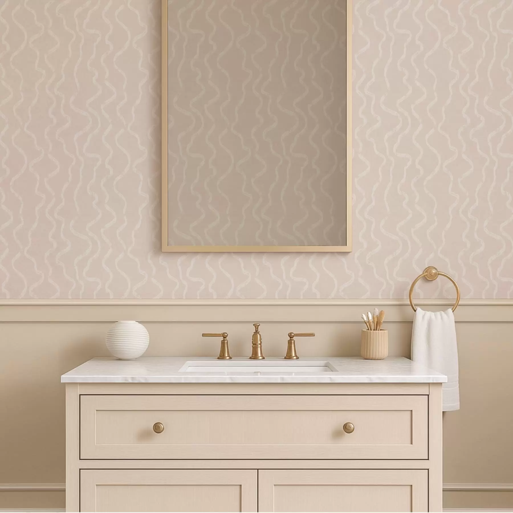 Fototapetai Banguotas šviesos raštas ant smėlio spalvos fono a01167