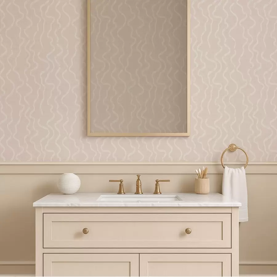 Fototapetai Banguotas šviesos raštas ant smėlio spalvos fono a01167