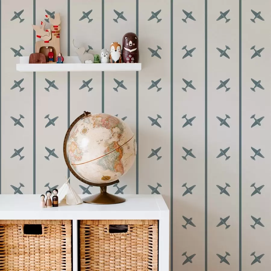 Fototapetai Lėktuvai su dryžuotu raštu ir mėlynomis detalėmis a01169