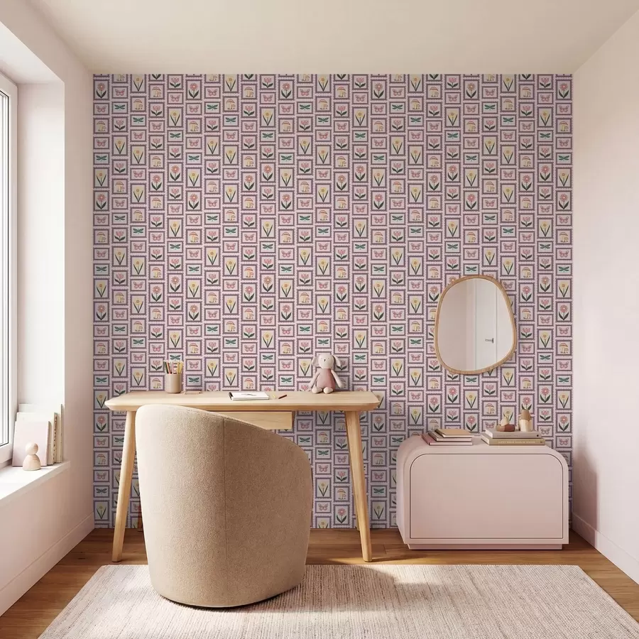 Fototapetai Įrėmintos iliustracijos alyvinėmis spalvomis a01175v1