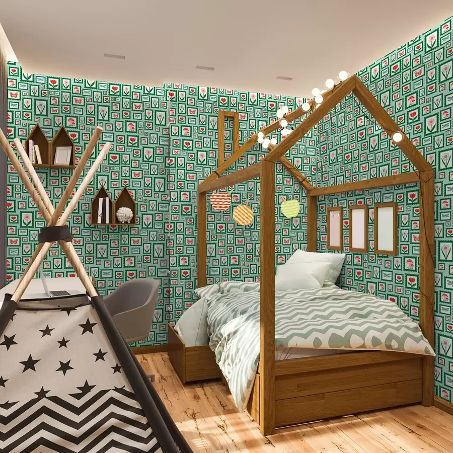 Fototapetai Įrėmintos iliustracijos su žaliais rėmeliais a01176v1